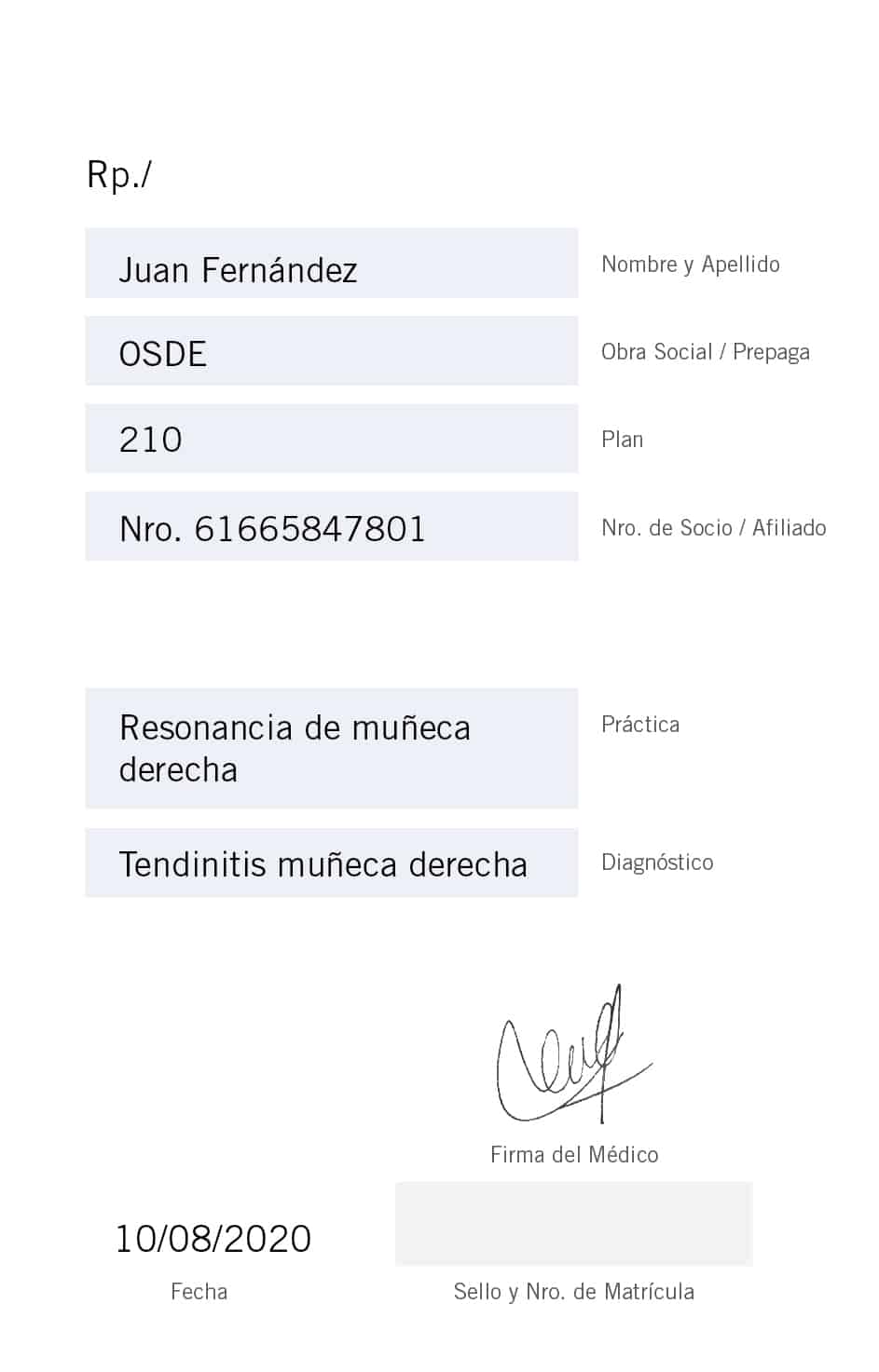Llenado de datos - Diagnostico Tesla
